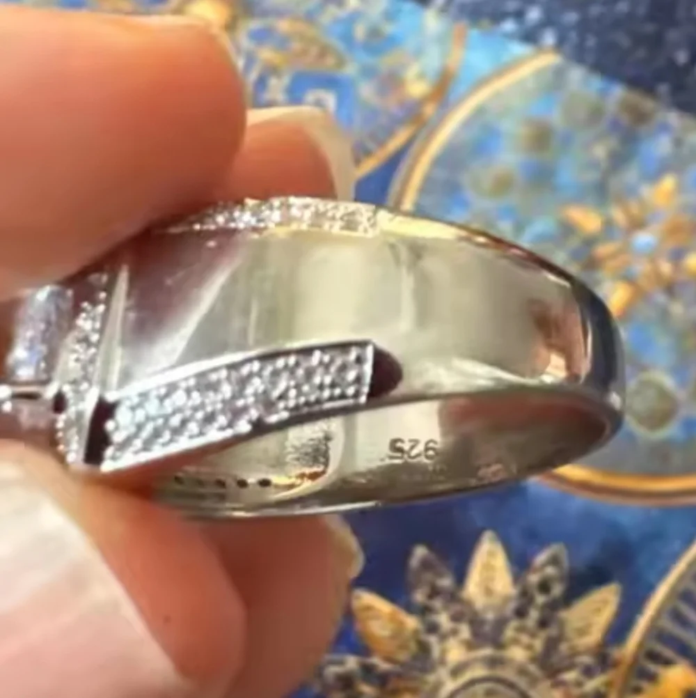 Elegant Diamond 925 Silver Ring For Men